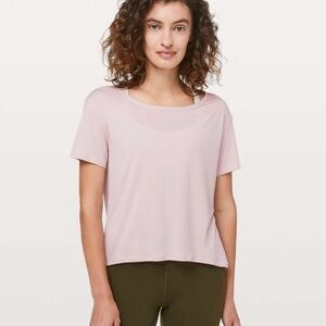 Lululemon Fall In Place Pale Pink Draped Back Tee